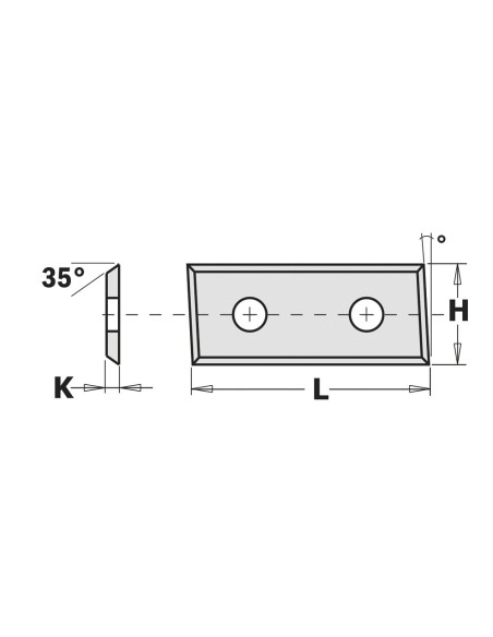 Coltelli reversibili in HWM - 4 taglienti - 35°